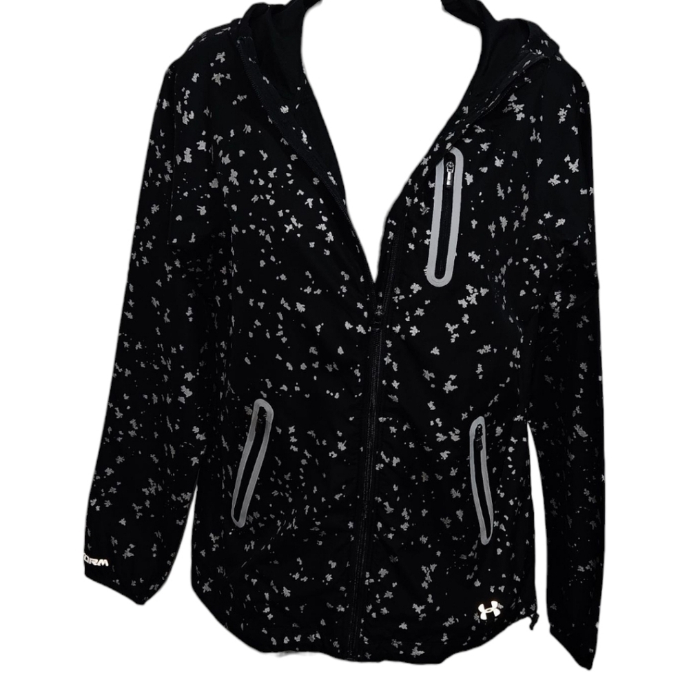 Under Armour Floral Semi-Fitted All Season Gear Reflective Hooded Zip Up Jacket - Picture 2 of 3